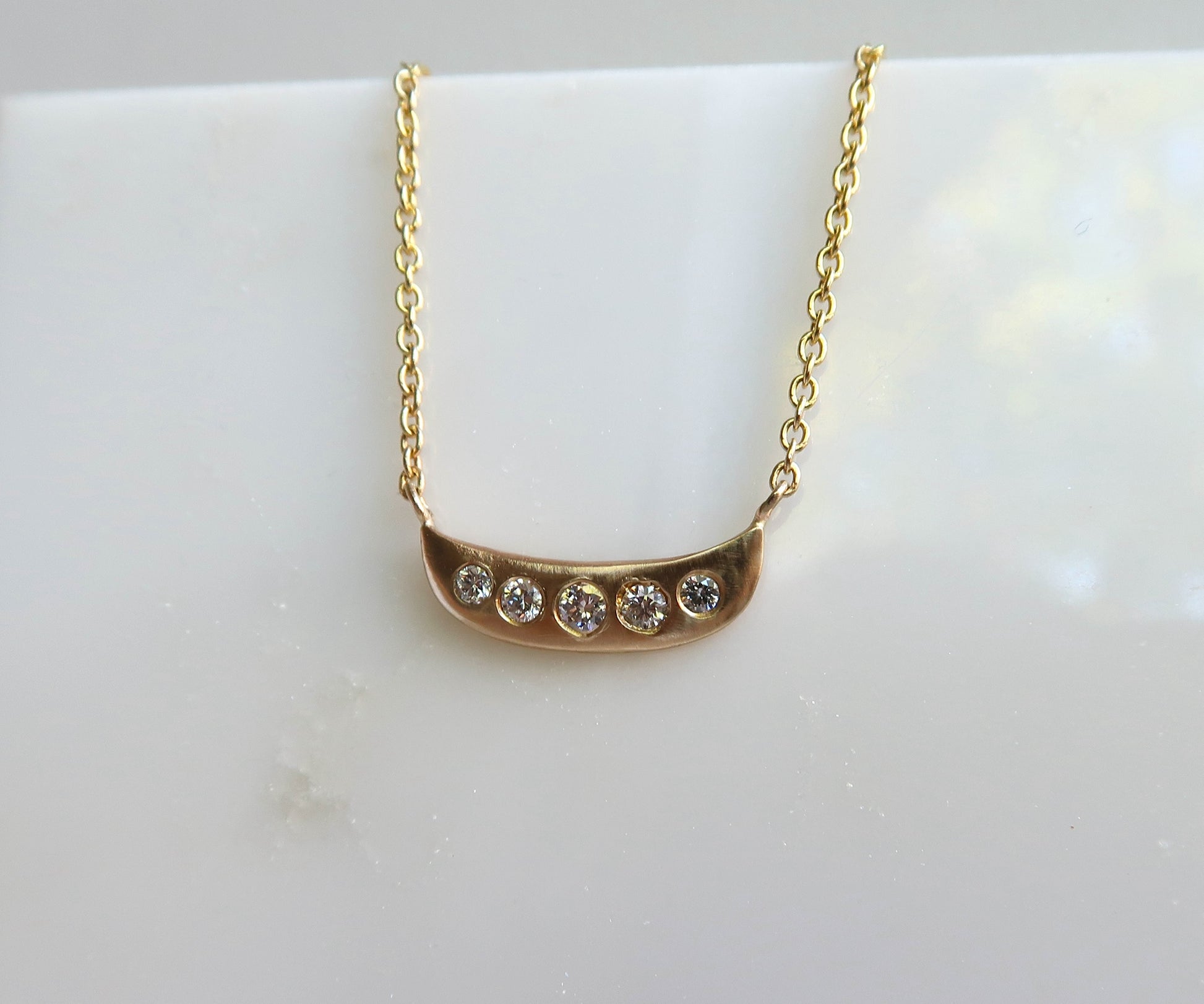 Five Stone Gold Diamond Necklace