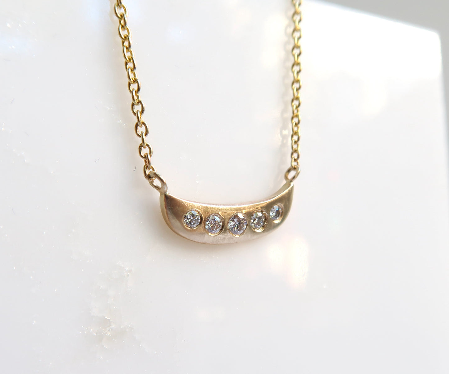 Five Stone Gold Diamond Necklace