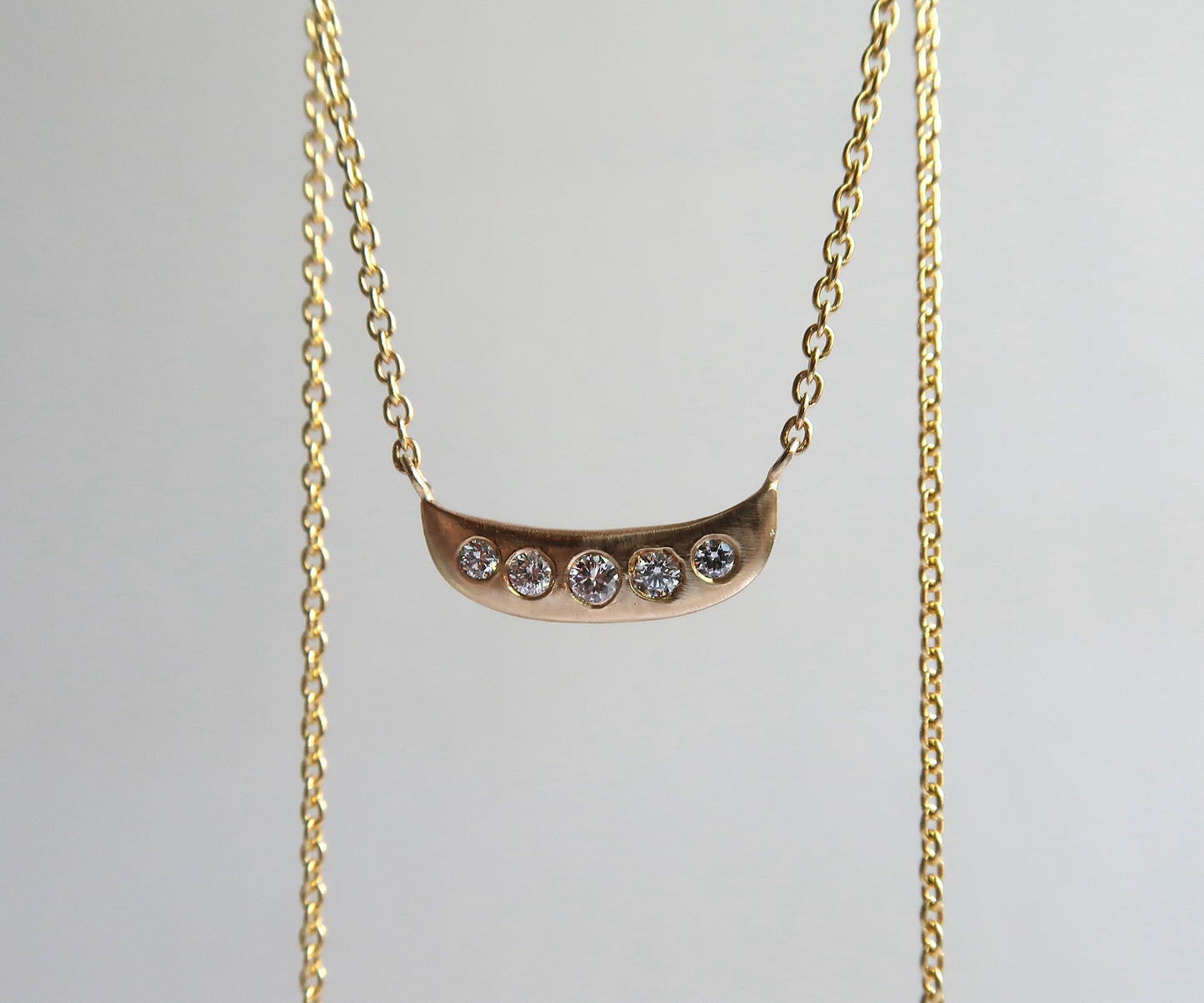 Five Stone Gold Diamond Necklace