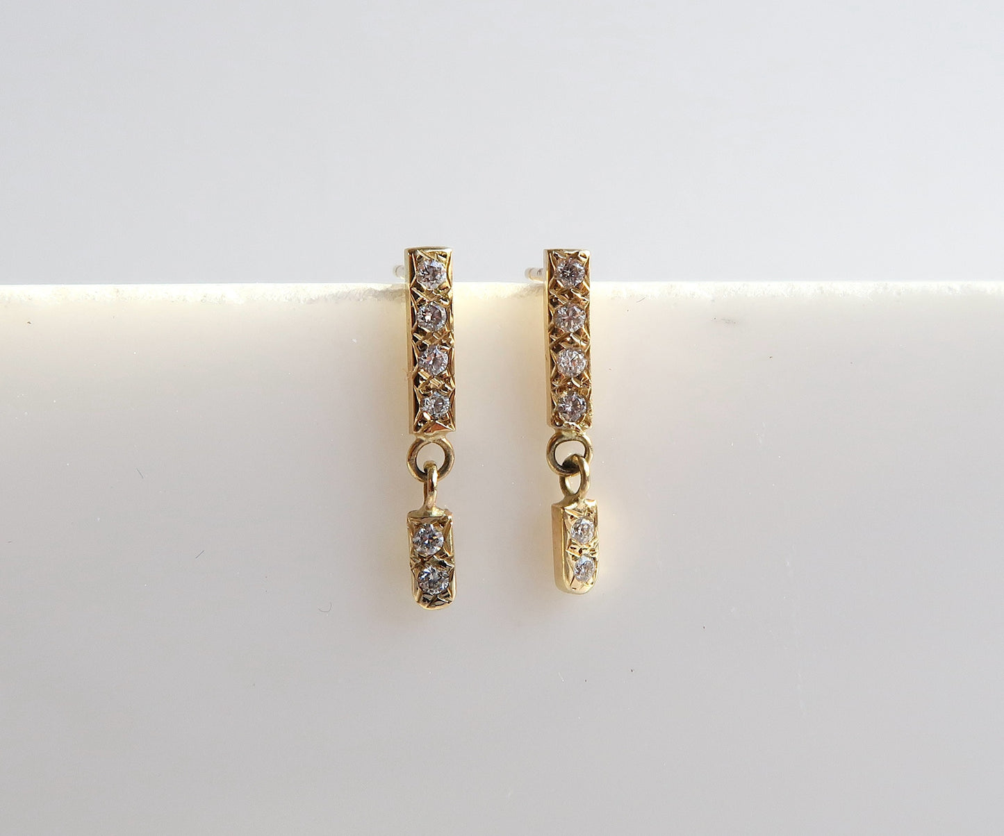 Diamond Pillar Earrings