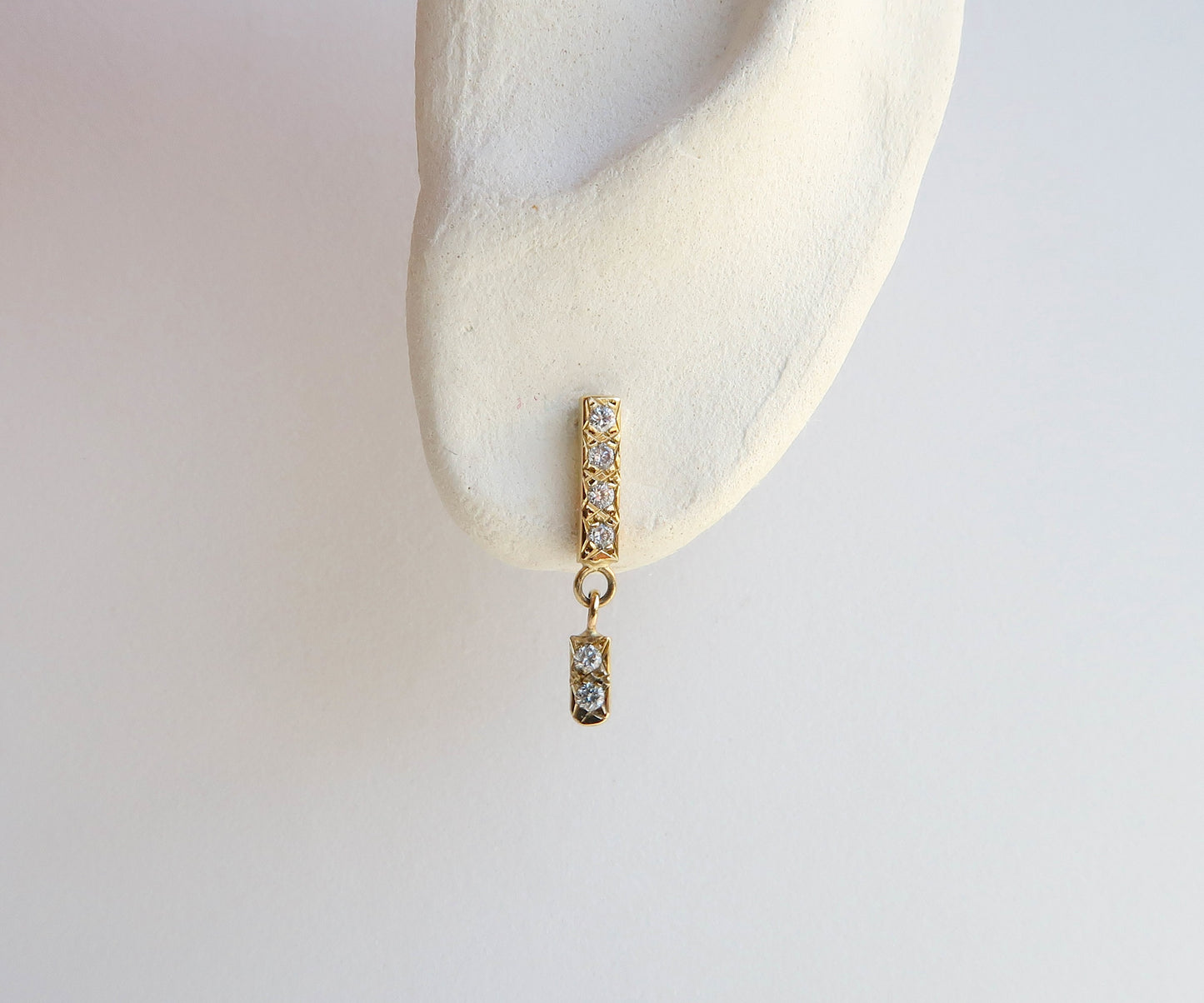 Diamond Pillar Earrings