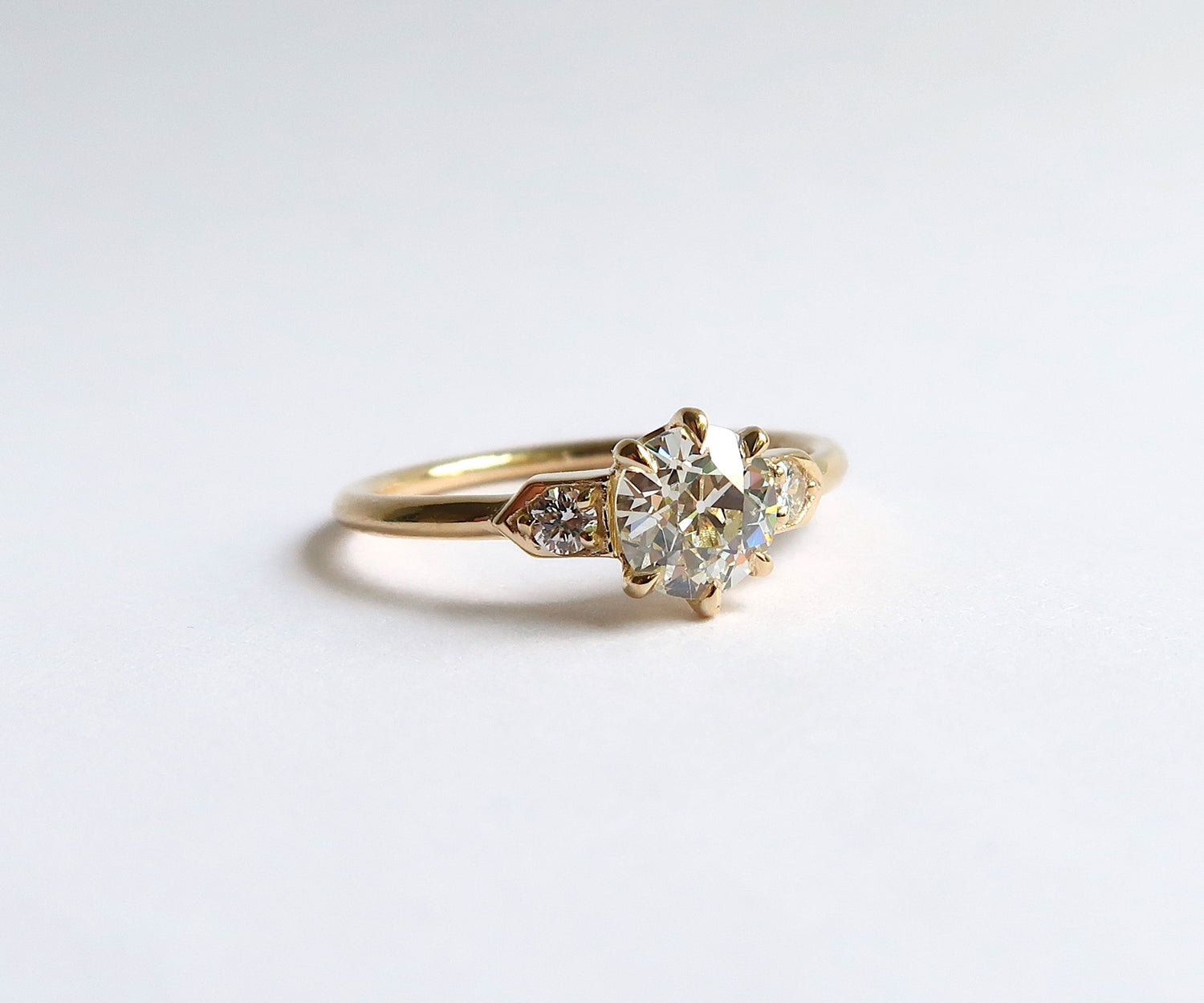 Nishi Old European Cut Diamond Six Prong Ring