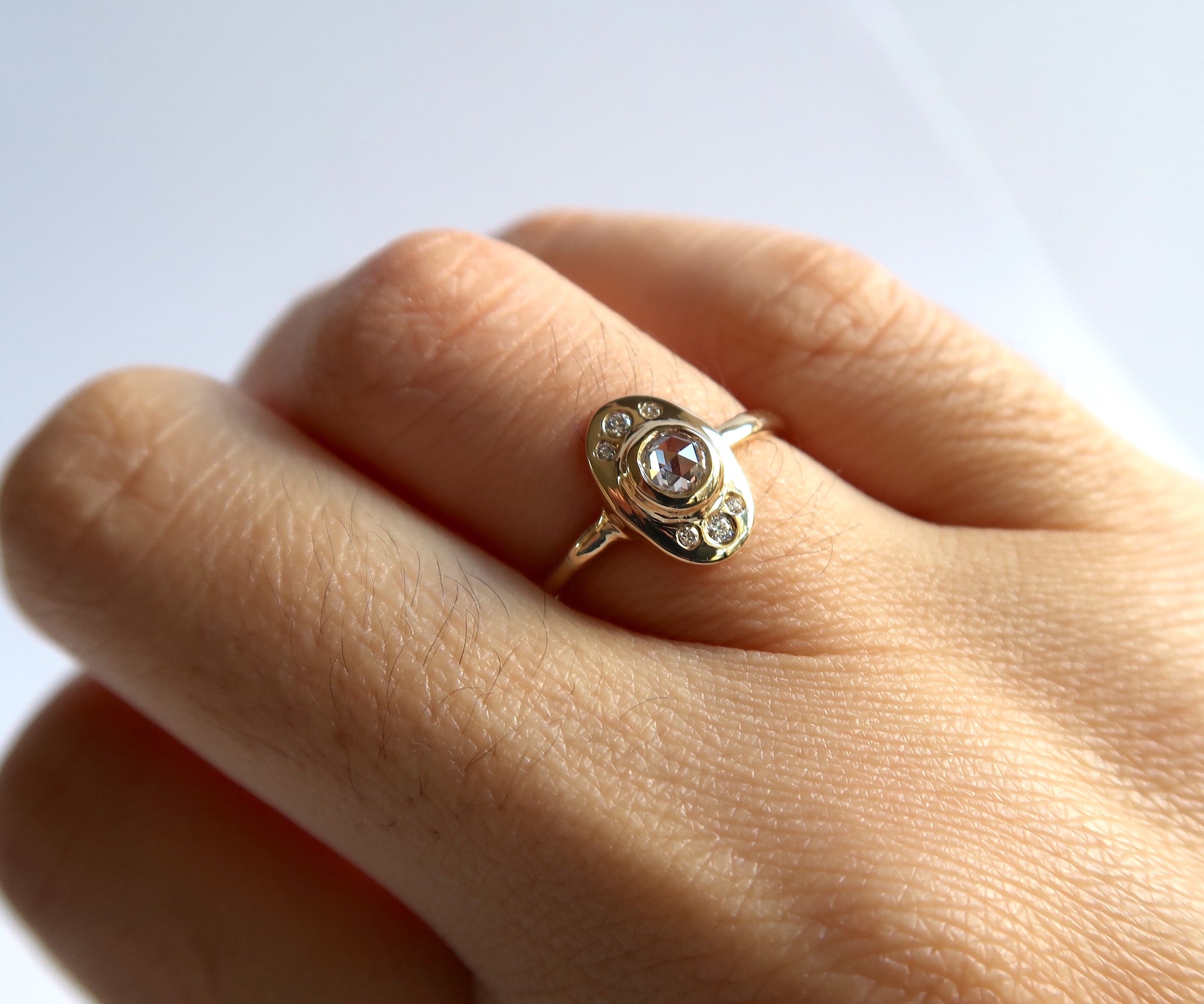 Rose Cut Diamond Oval Branch Ring – nishi jewelry